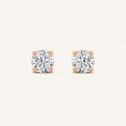 6CT Round Cut Lab Grown Diamond Classic Basket Set Stud Earrings