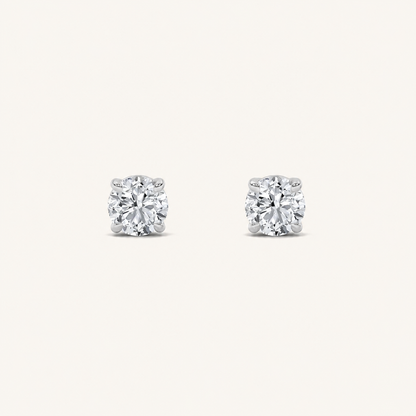 6CT Round Cut Lab Grown Diamond Classic Basket Set Stud Earrings