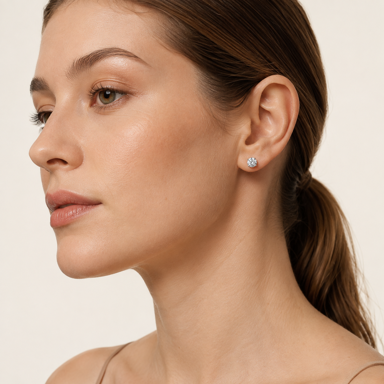 6CT Round Cut Lab Grown Diamond Classic Basket Set Stud Earrings