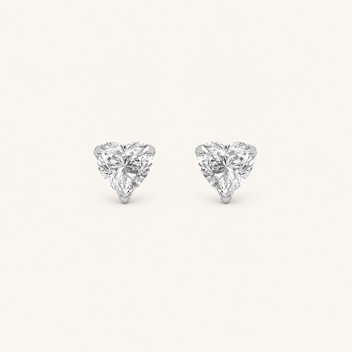 2CT Heart Cut Lab Grown Diamond Heart Shaped Earrings
