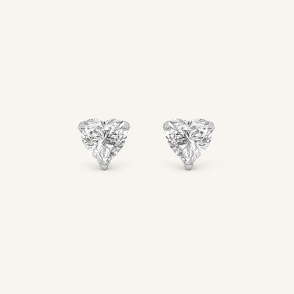 2CT Heart Cut Lab Grown Diamond Heart Shaped Earrings