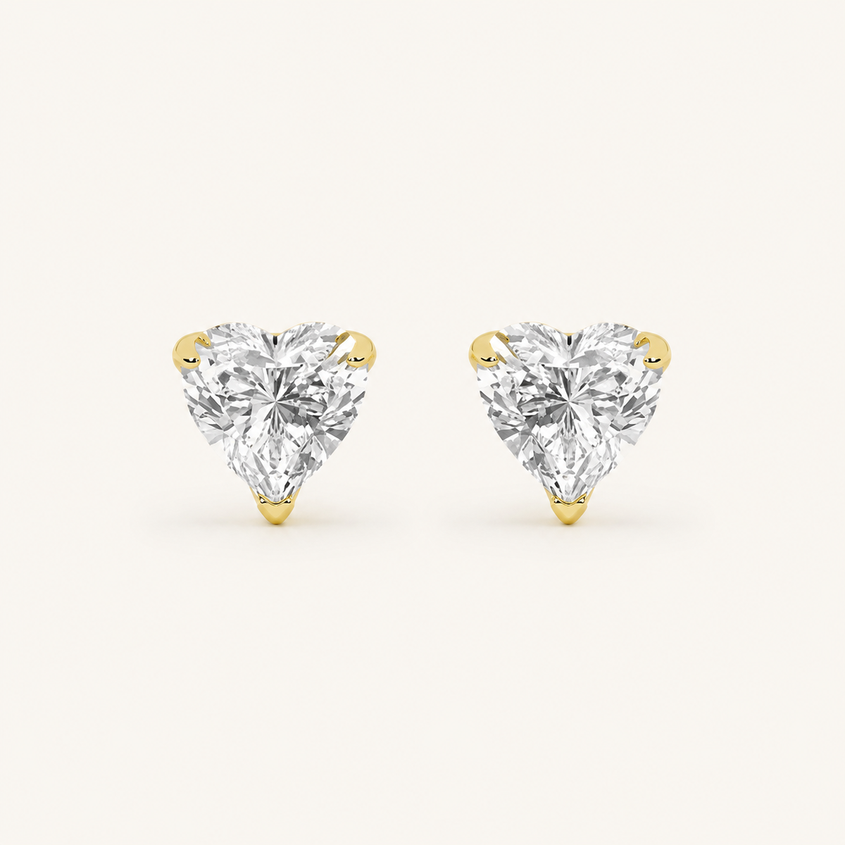 2CT Heart Cut Lab Grown Diamond Heart Shaped Earrings