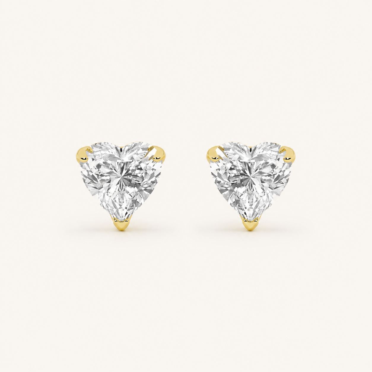 2CT Heart Cut Lab Grown Diamond Heart Shaped Earrings