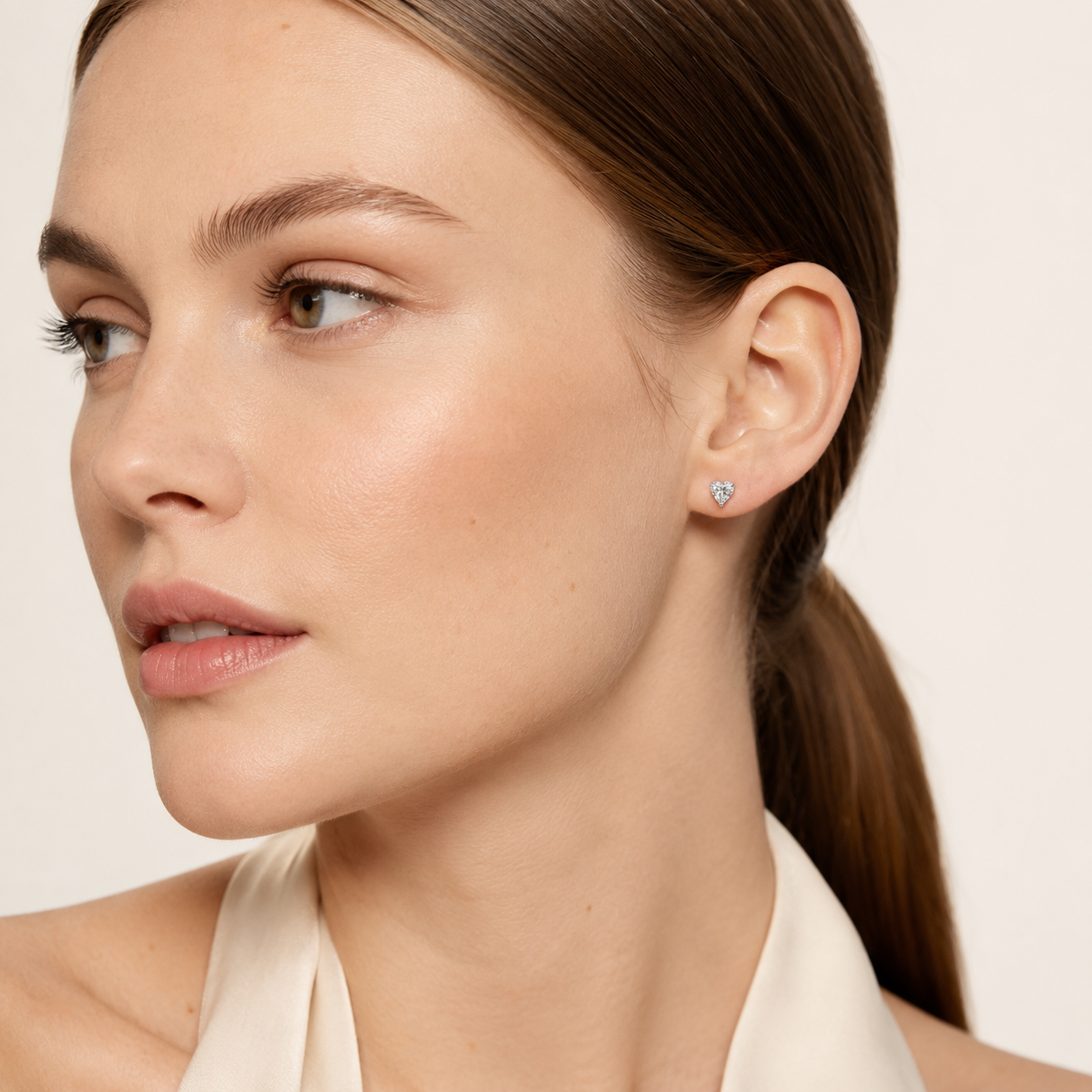 2CT Heart Cut Lab Grown Diamond Heart Shaped Earrings