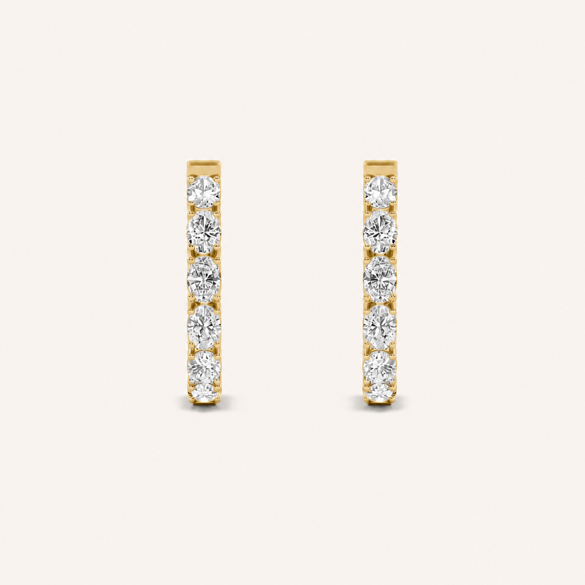 4CT Oval Cut Lab Grown Diamond Inside Out Hoop Earrings