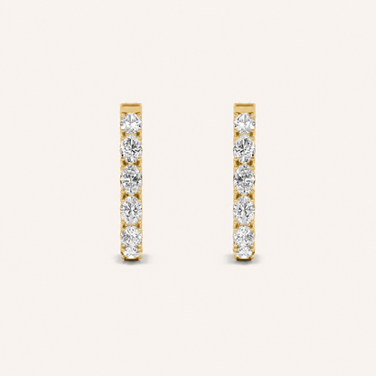 4CT Oval Cut Lab Grown Diamond Inside Out Hoop Earrings