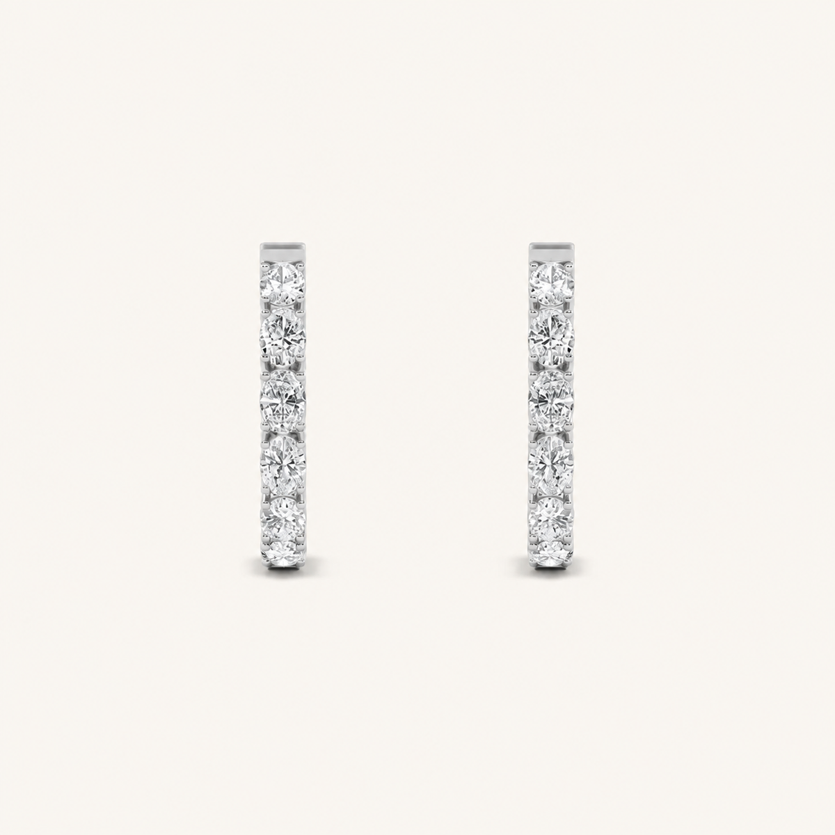 4CT Oval Cut Lab Grown Diamond Inside Out Hoop Earrings