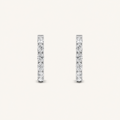 4CT Oval Cut Lab Grown Diamond Inside Out Hoop Earrings