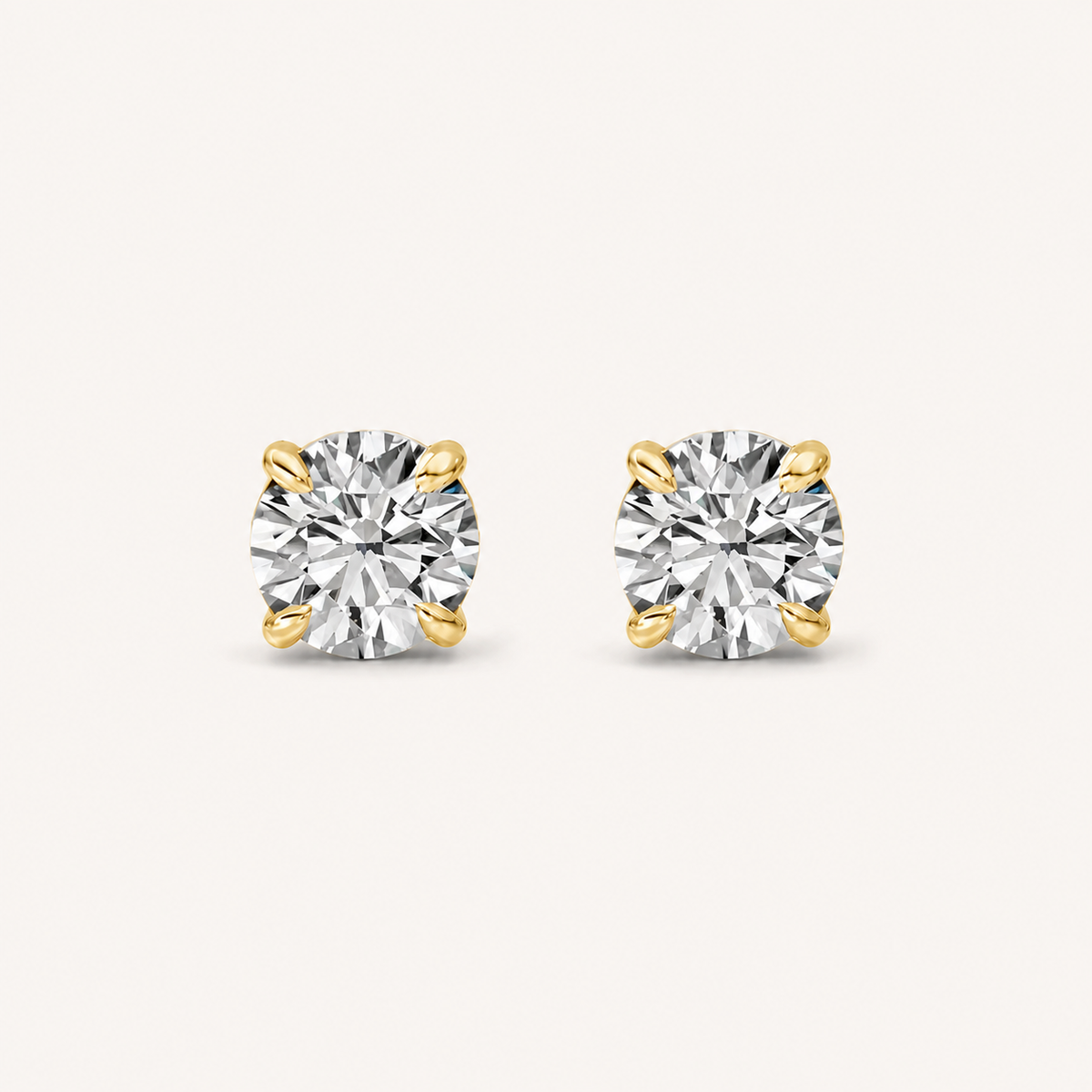 5CT Round Cut Lab Grown Diamond Classic Basket Set Stud Earrings