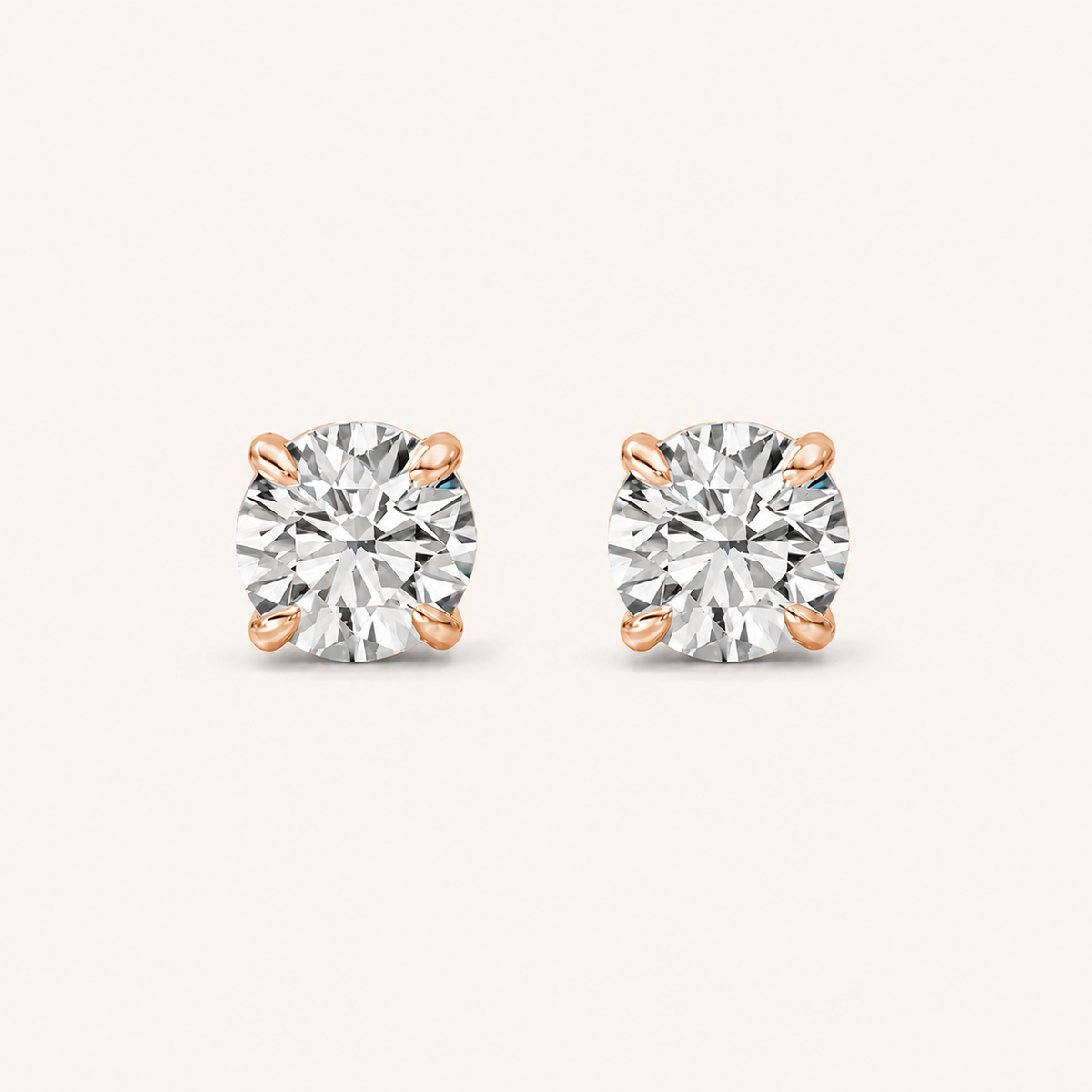 5CT Round Cut Lab Grown Diamond Classic Basket Set Stud Earrings