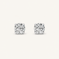 5CT Round Cut Lab Grown Diamond Classic Basket Set Stud Earrings