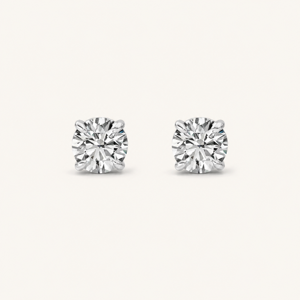 5CT Round Cut Lab Grown Diamond Classic Basket Set Stud Earrings