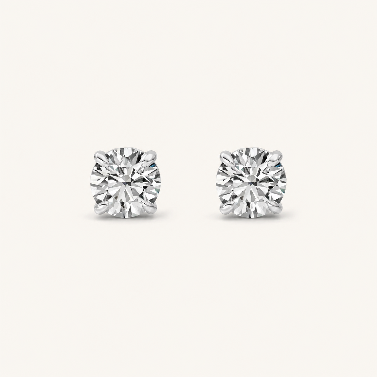5CT Round Cut Lab Grown Diamond Classic Basket Set Stud Earrings