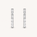 4CT Emerald Cut Lab Grown Diamond Inside Out Hoop Earrings