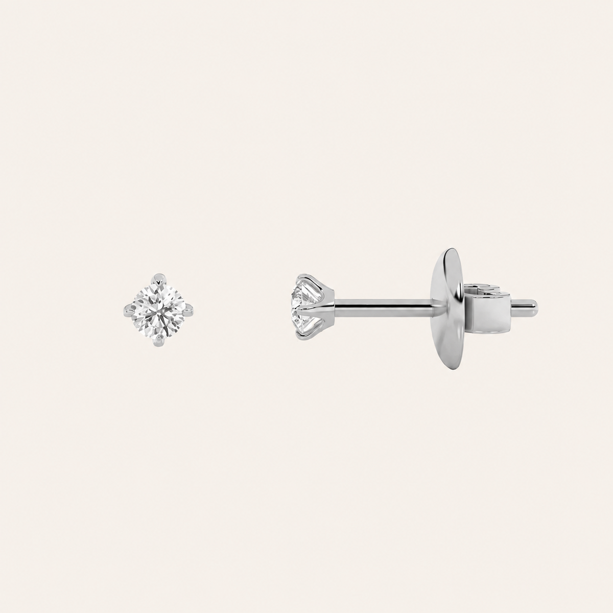 0.25CT Round Cut Lab Grown Diamond Stud Earrings