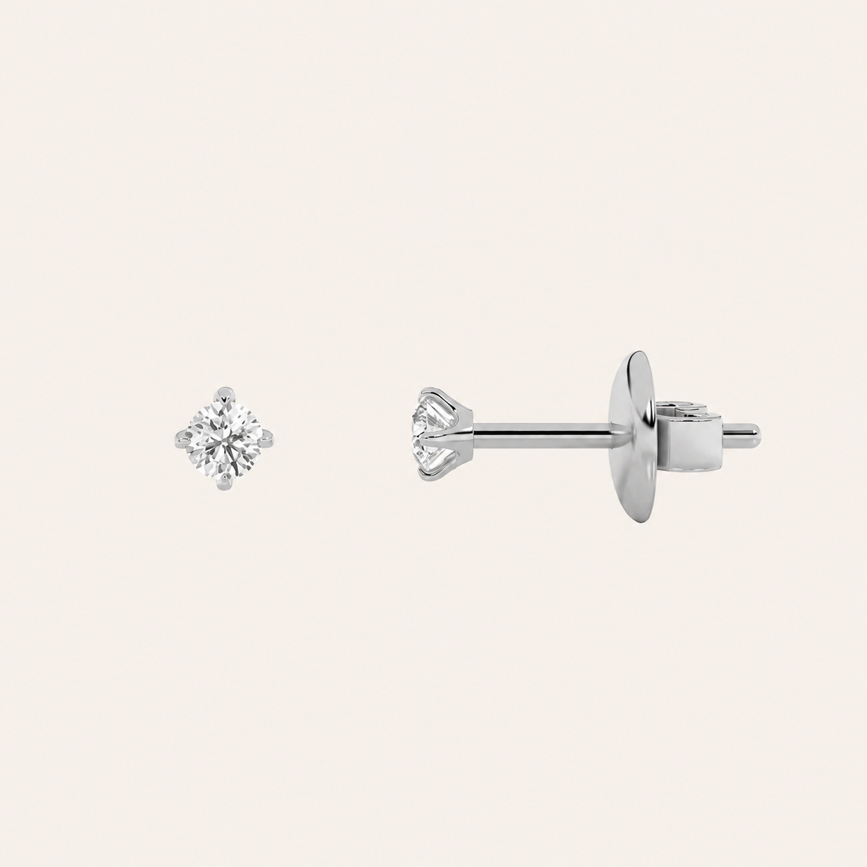 0.25CT Round Cut Lab Grown Diamond Stud Earrings