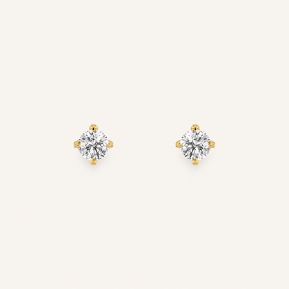 0.25CT Round Cut Lab Grown Diamond Stud Earrings