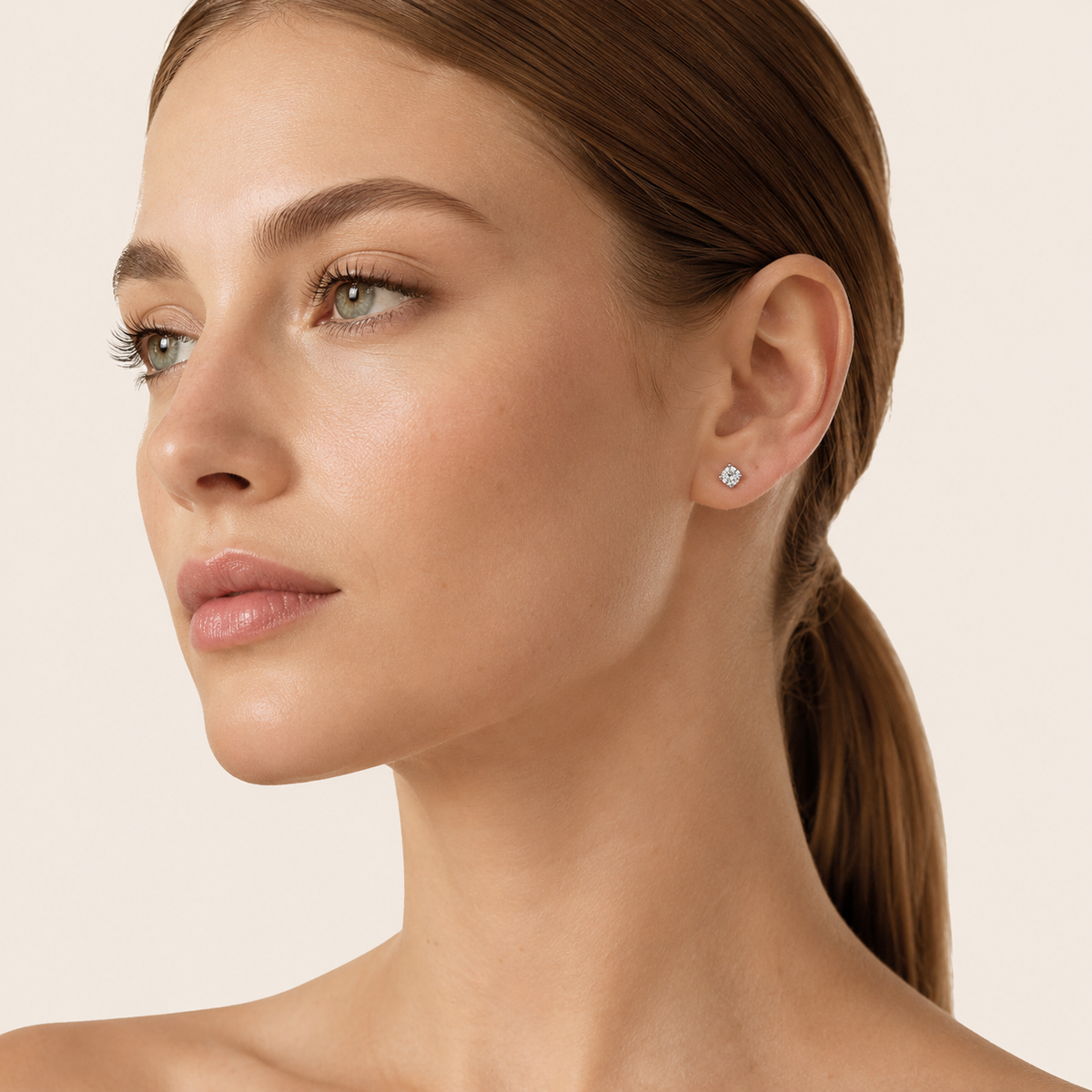 0.25CT Round Cut Lab Grown Diamond Stud Earrings
