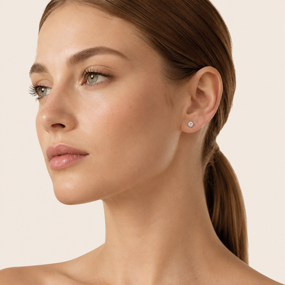0.25CT Round Cut Lab Grown Diamond Stud Earrings
