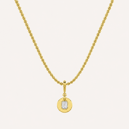 1 Ct Emerald Lab Grown Diamond Dog Tag Pendant Necklace