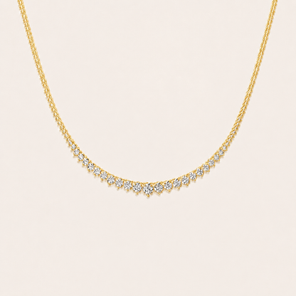 15CT Round Cut Lab Grown Diamond Tennis Necklace