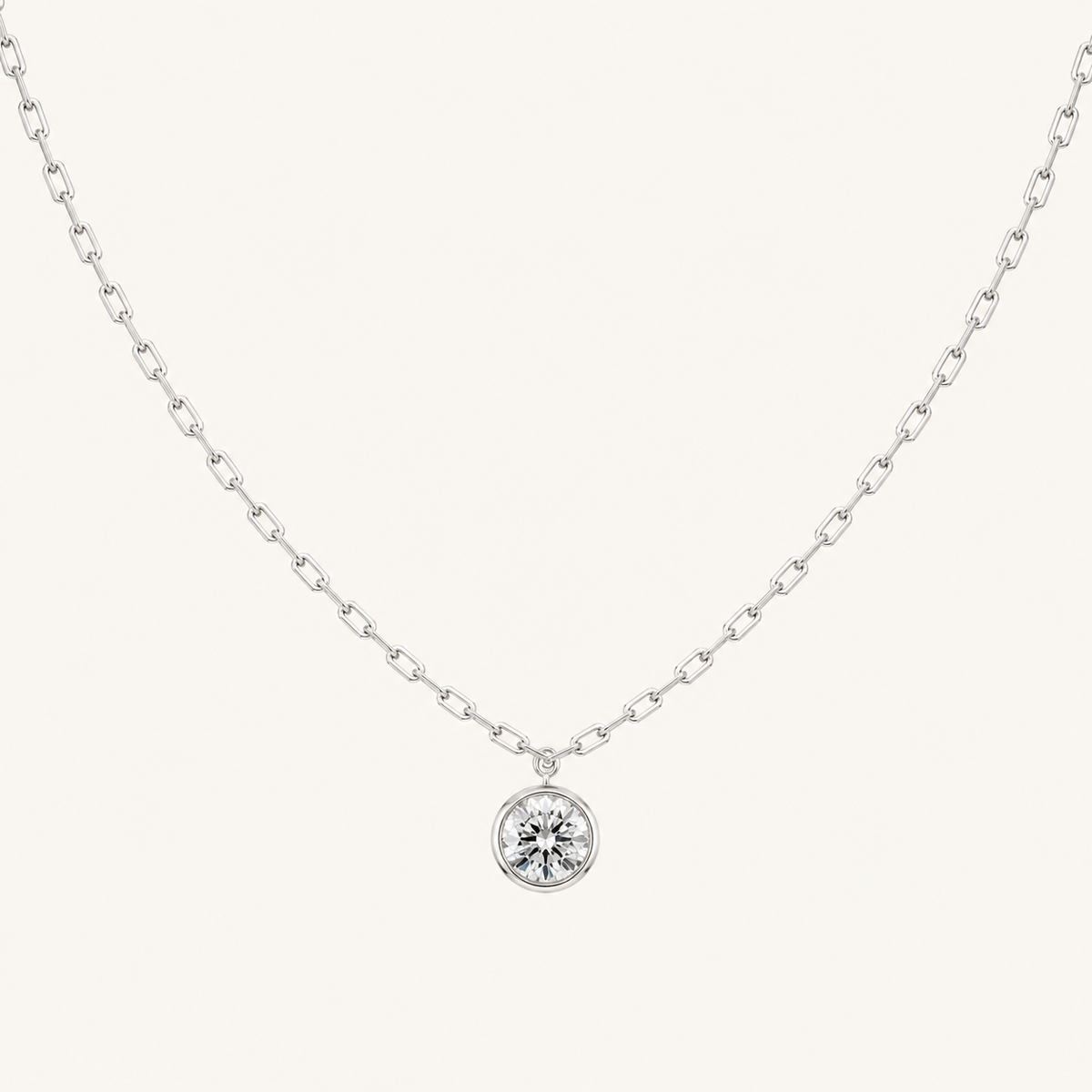 2CT Round Cut Lab Grown Diamond Pendant Necklace