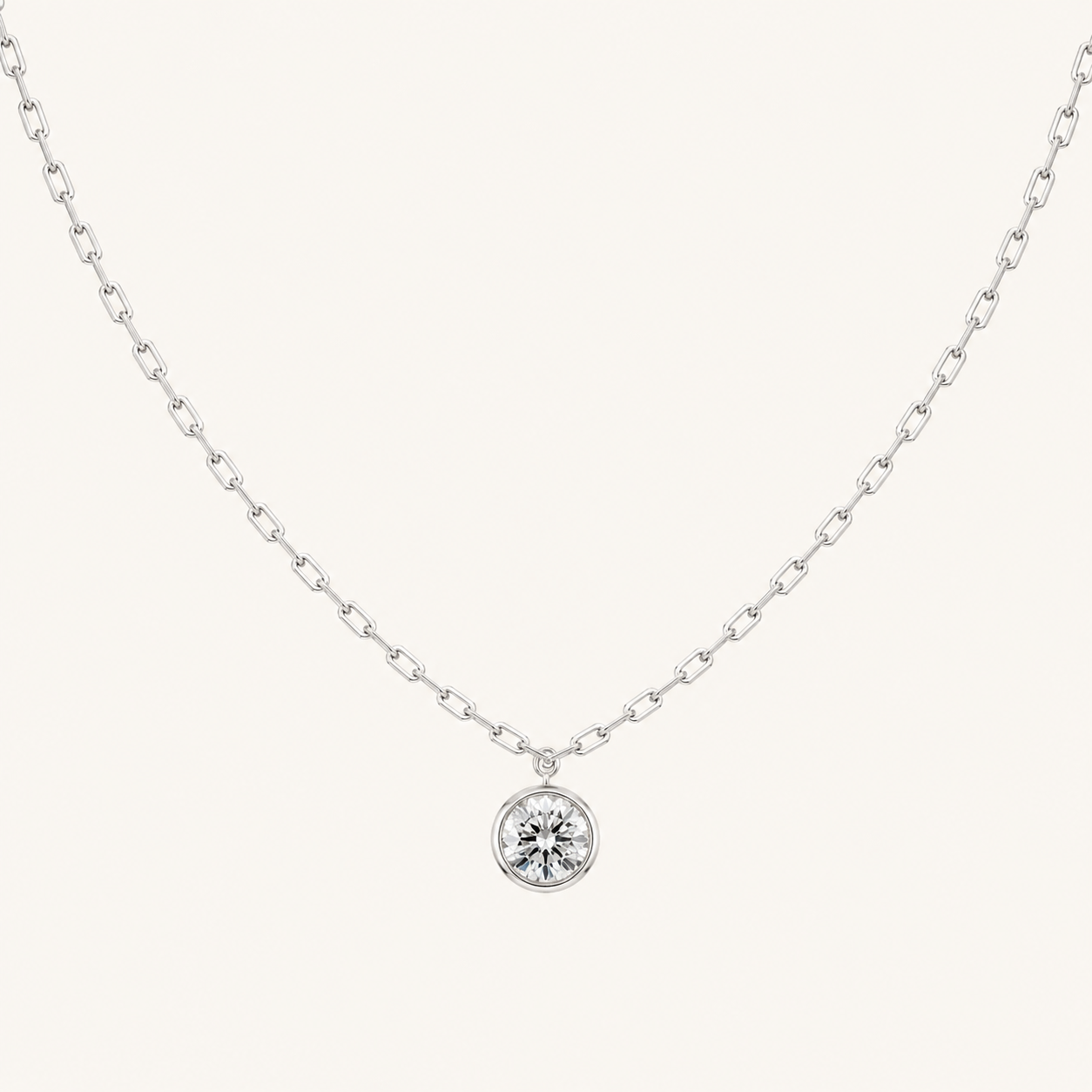 2CT Round Cut Lab Grown Diamond Pendant Necklace