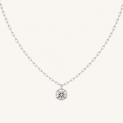 2CT Round Cut Lab Grown Diamond Pendant Necklace