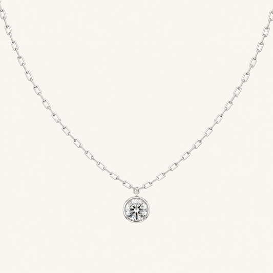 2CT Round Cut Lab Grown Diamond Pendant Necklace