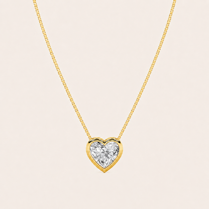 2CT Heart Cut Lab Grown Diamond Pendant Necklace