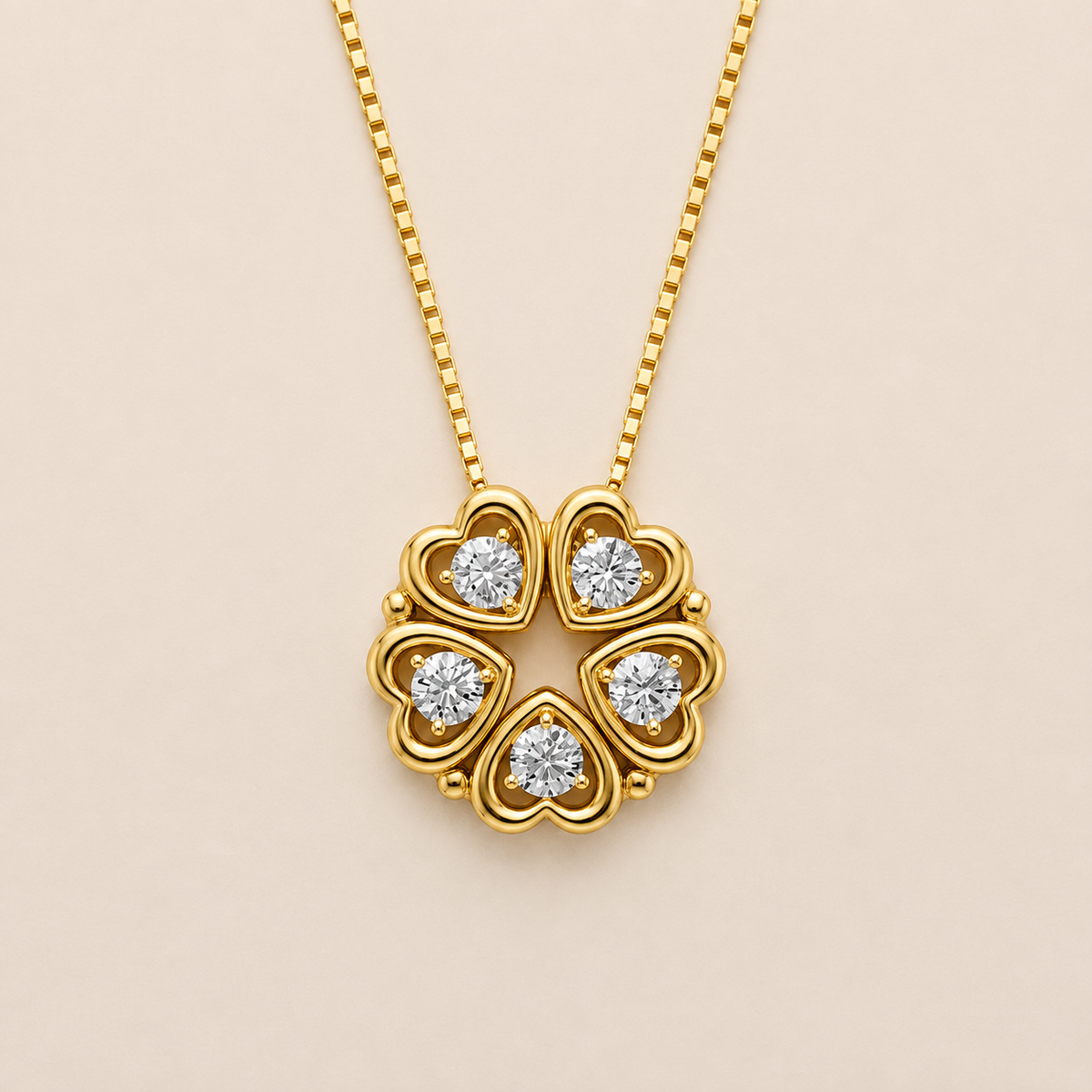 1 Ct Round Lab Grown Diamond Heart Pendant Necklace