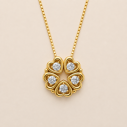 1 Ct Round Lab Grown Diamond Heart Pendant Necklace