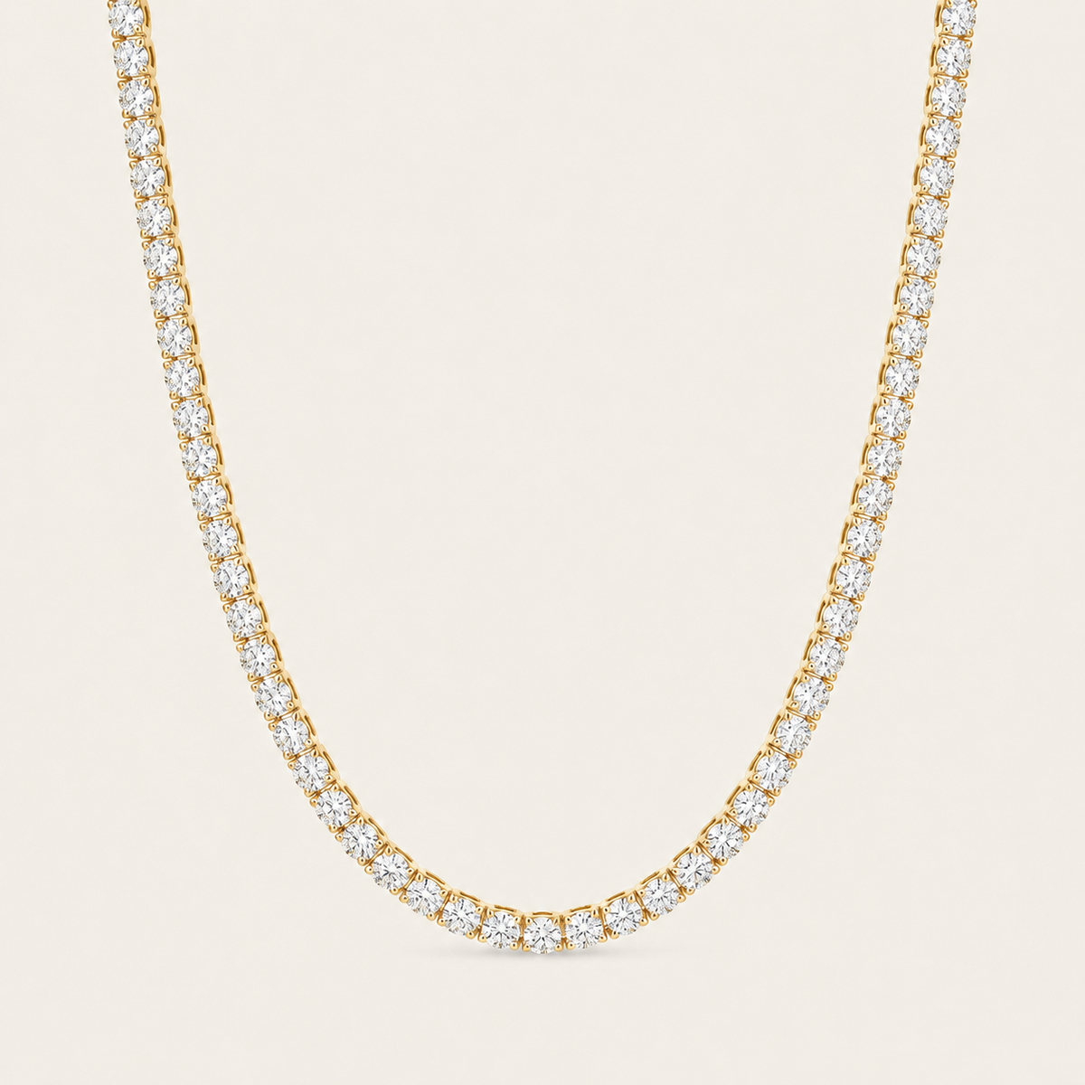 9.5CT Round Cut Lab Grown Diamond Tennis Necklace