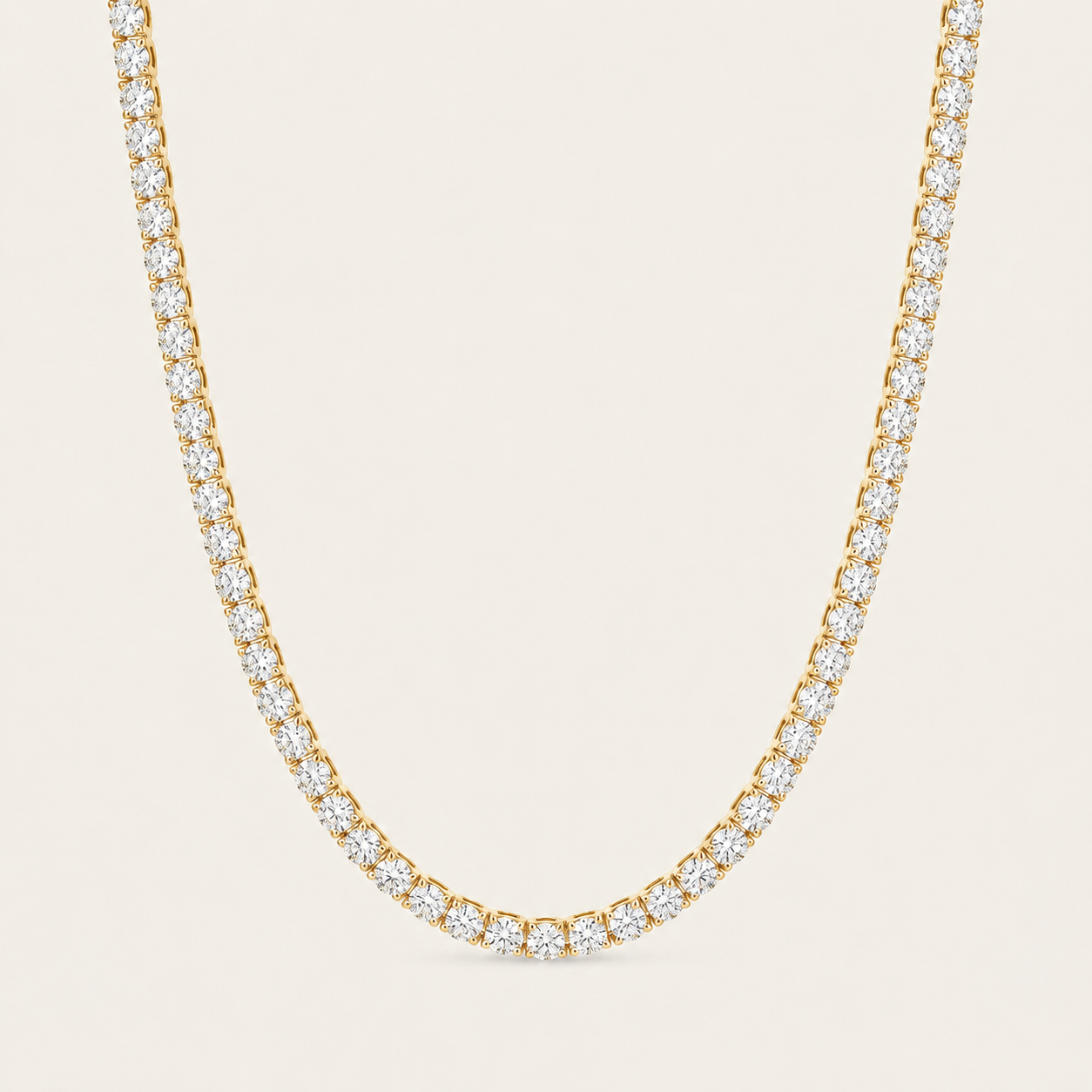 9.5CT Round Cut Lab Grown Diamond Tennis Necklace