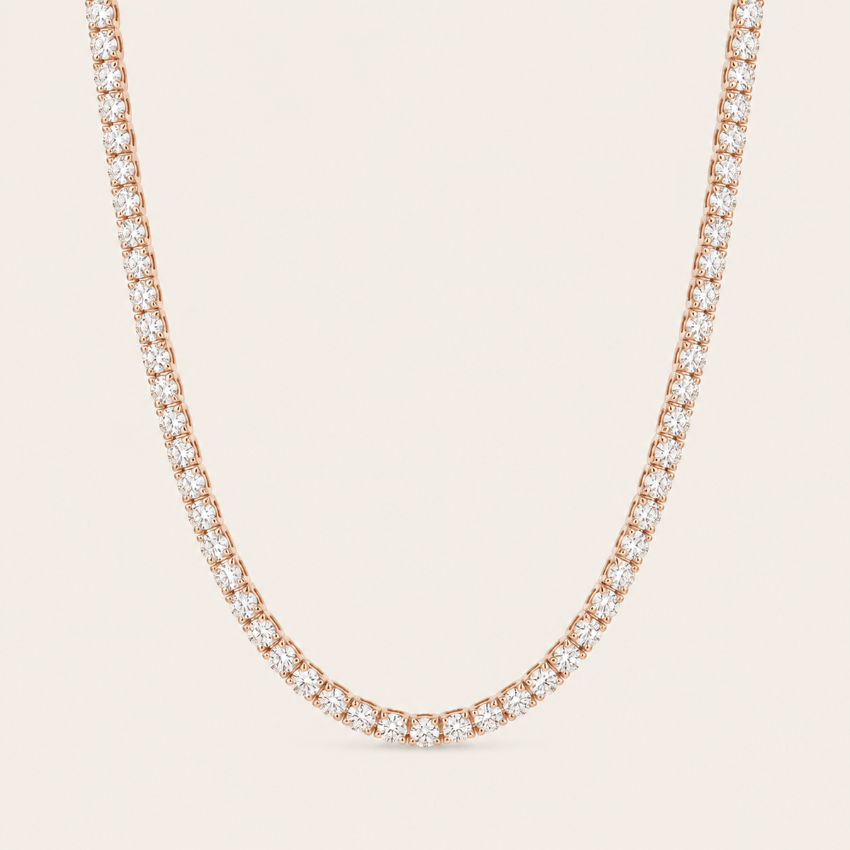 9.5CT Round Cut Lab Grown Diamond Tennis Necklace