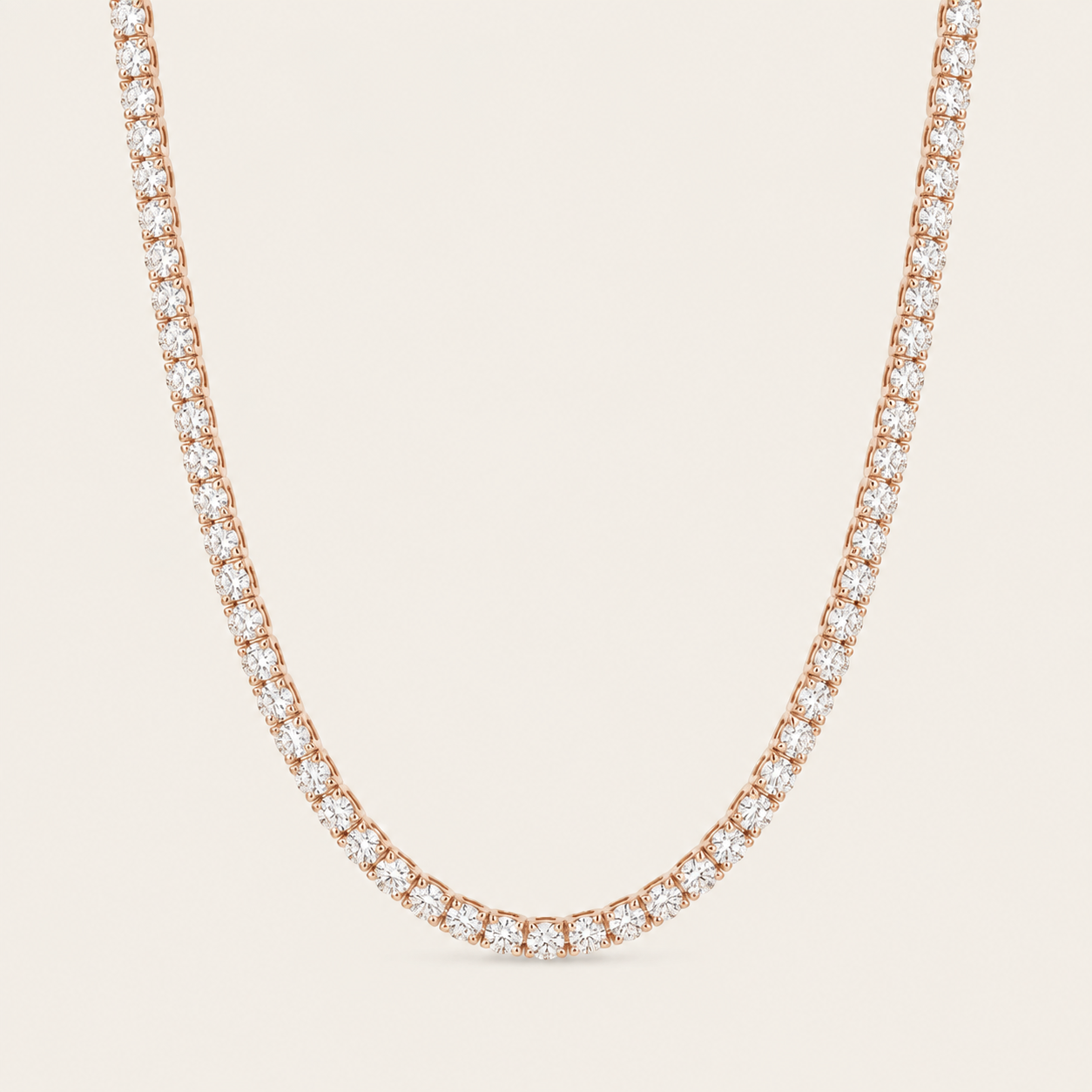 9.5CT Round Cut Lab Grown Diamond Tennis Necklace