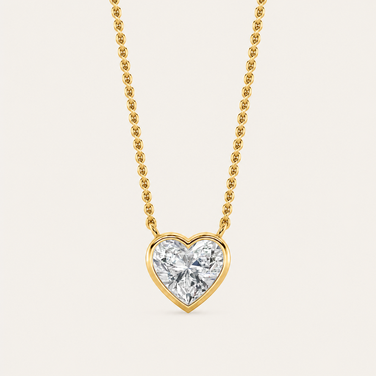 1CT Heart Cut Lab Grown Diamond Pendant Necklace
