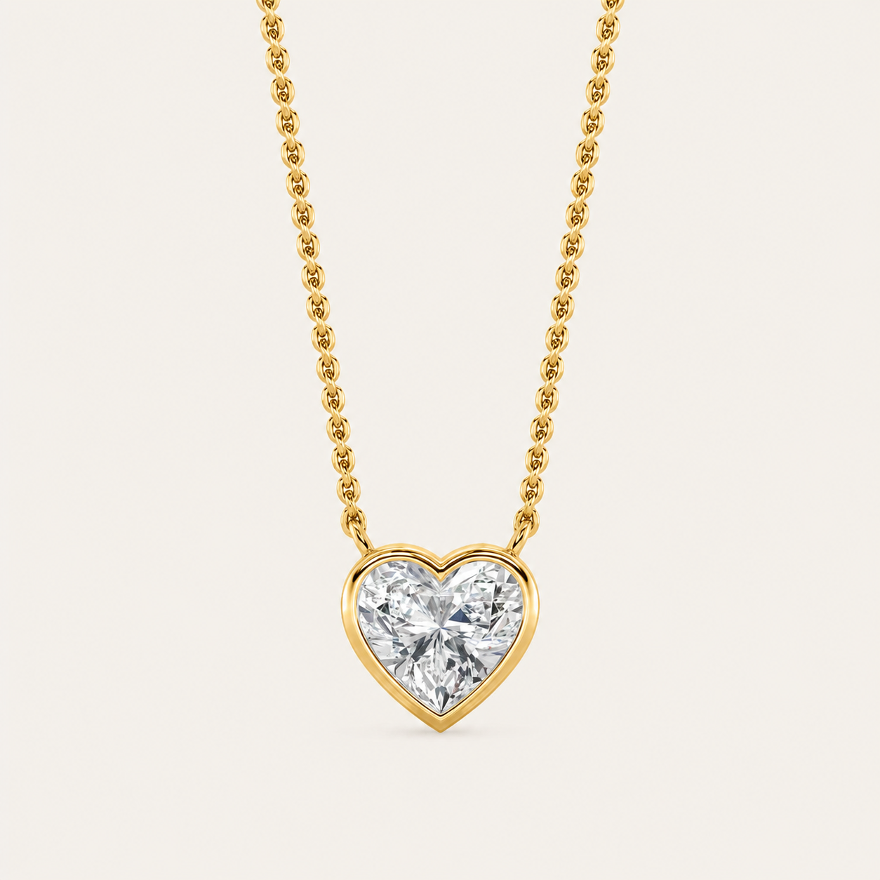 1CT Heart Cut Lab Grown Diamond Pendant Necklace