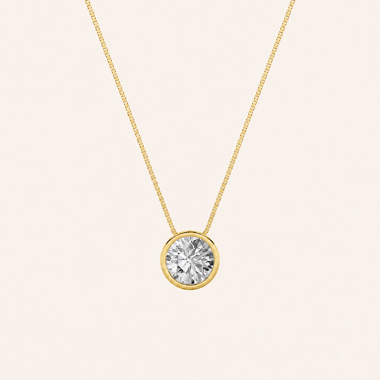 2CT Round Cut Lab Grown Diamond Pendant Necklace