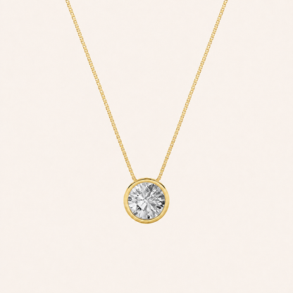 2CT Round Cut Lab Grown Diamond Pendant Necklace