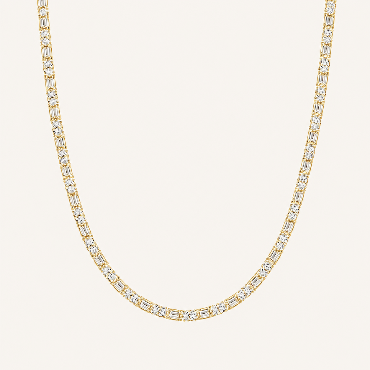25CT Round Cut Lab Grown Diamond Tennis Necklace