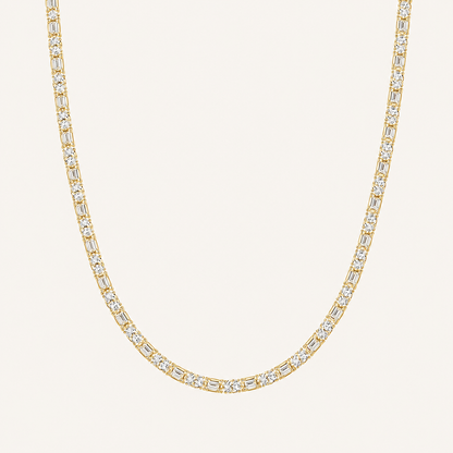 25CT Round Cut Lab Grown Diamond Tennis Necklace