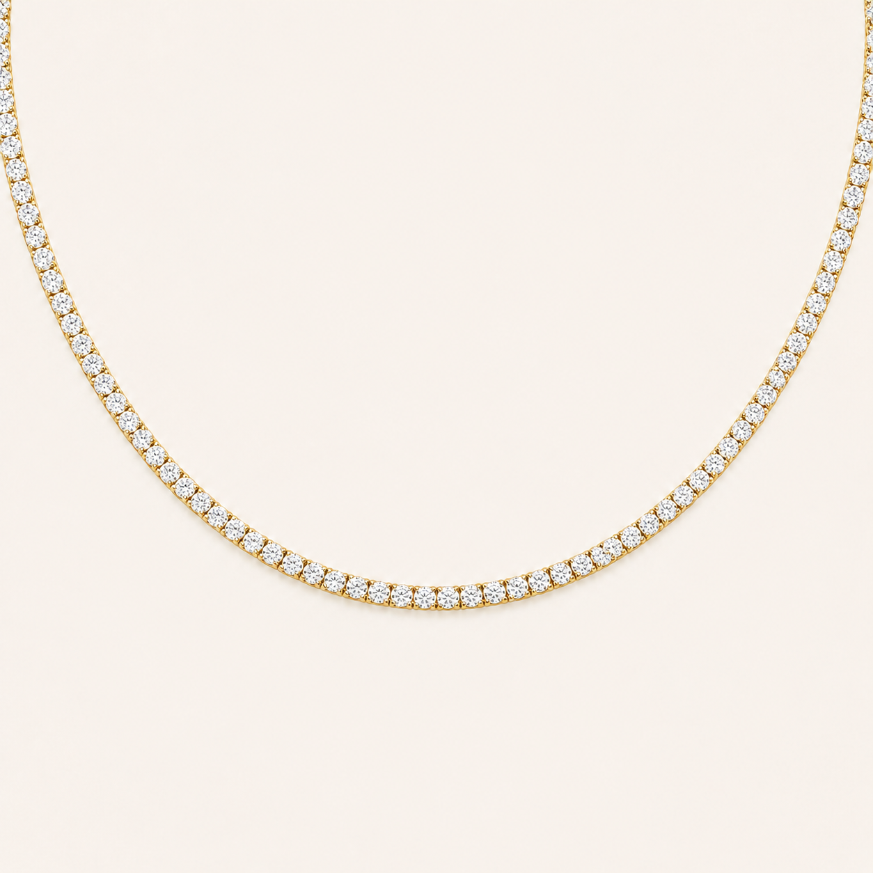 24.25CT Round Cut Lab Grown Diamond Tennis Necklace