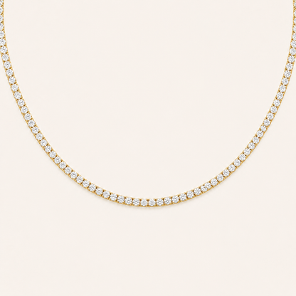 24.25CT Round Cut Lab Grown Diamond Tennis Necklace