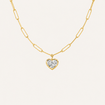 4CT Heart Cut Lab Grown Diamond Heart Shaped Pendant Necklace