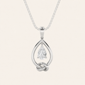 1CT Pear Cut Lab Grown Diamond Pendant Necklace