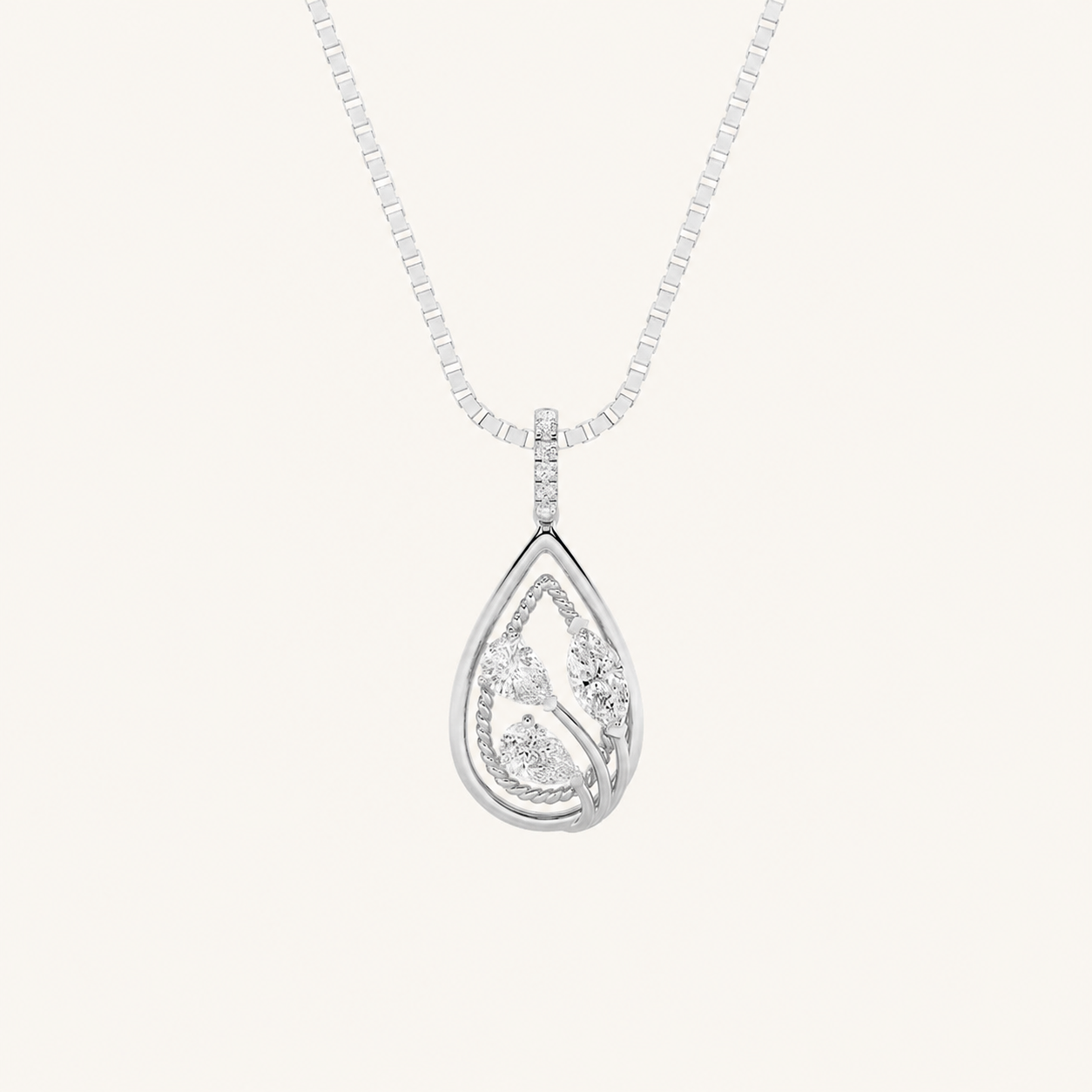 1CT Marquise Cut Lab Grown Diamond Pendant Necklace