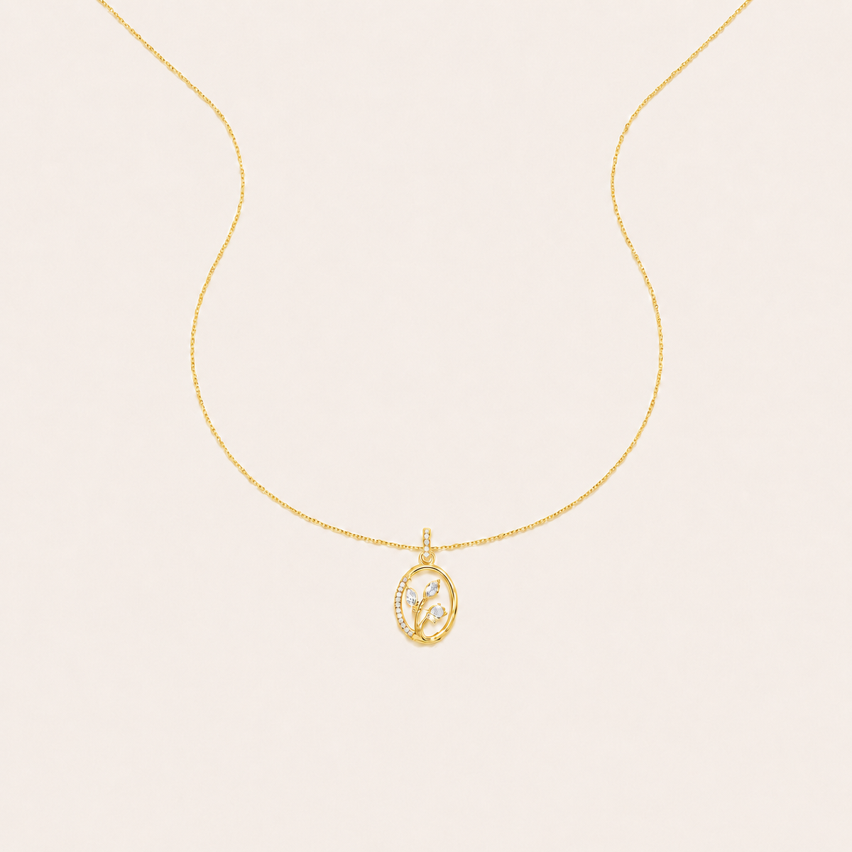 1CT Oval Cut Lab Grown Diamond Pendant Necklace