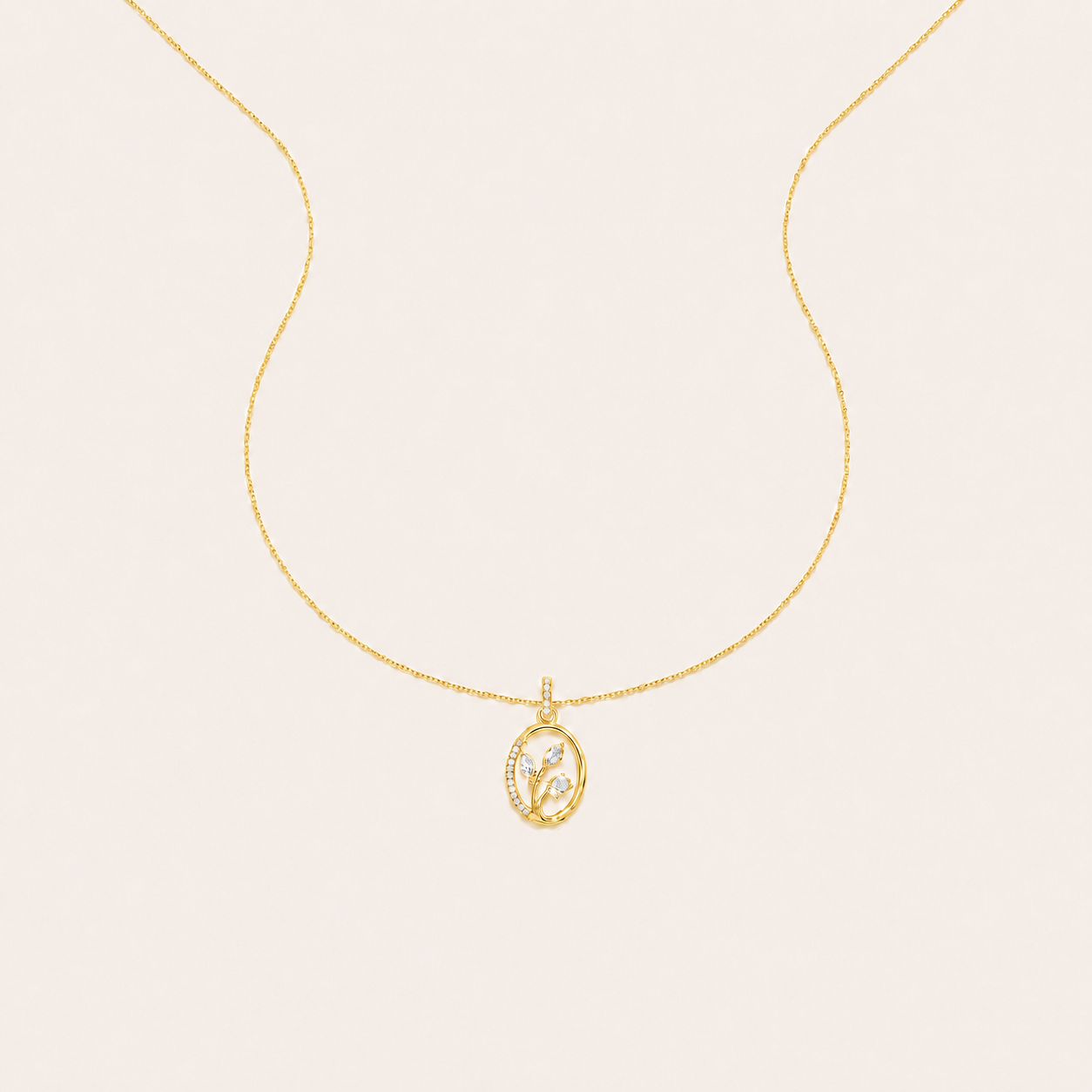 1CT Oval Cut Lab Grown Diamond Pendant Necklace