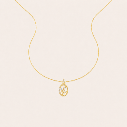 1CT Oval Cut Lab Grown Diamond Pendant Necklace